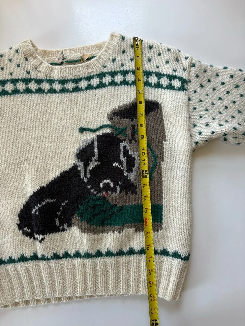 L.LBean Vintage Bean Boot Dog Wool Sweater Medium - Picture 4 of 12